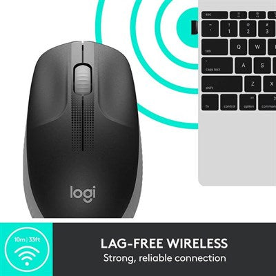 Logitech M190 Full Size Wireless Mouse - Gray