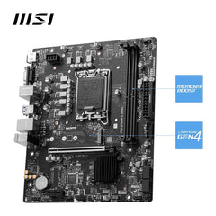MSI Pro B760M-E DDR4 Intel 14/13th Gen microATX Motherboard